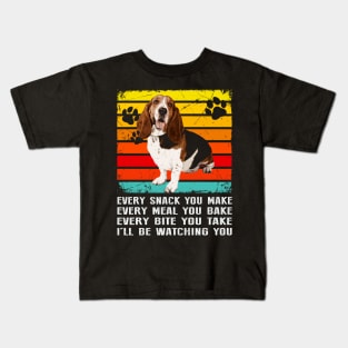 Hound Elegance Every Snack You Make for Fans of Basset Majesty Kids T-Shirt